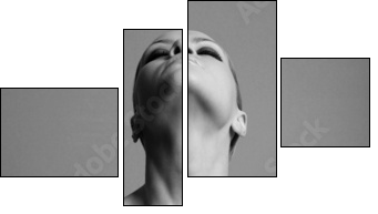 nude elegant girl with the gloves. Studio fashion photo. - Four-piece canvas, Fortyk