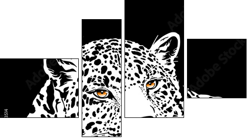 leopard with gold eyes - Four-piece canvas, Fortyk
