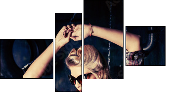 old garage - Four-piece canvas, Fortyk