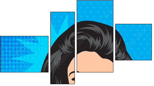 cute retro woman in comics style - Four-piece canvas, Fortyk