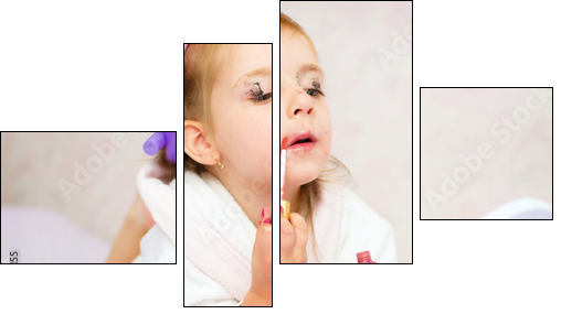 kid painting lips - Four-piece canvas, Fortyk