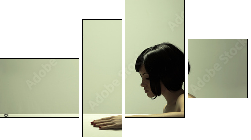 Fine art portrait of elegant girl. Studio photo. Beautiful woman - Four-piece canvas, Fortyk