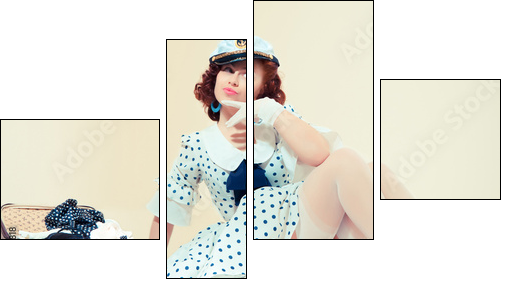 Pin-up girl. American style - Four-piece canvas, Fortyk