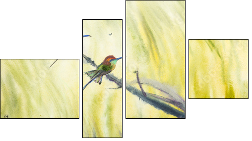 six small birds - Four-piece canvas, Fortyk