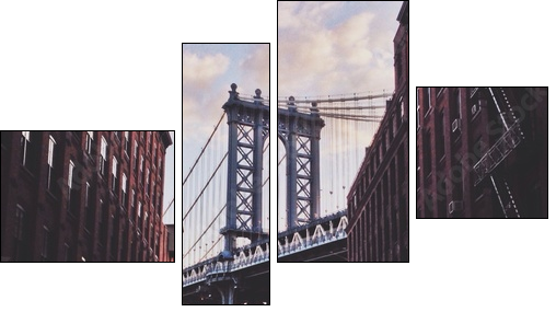 Manhattan bridge - Four-piece canvas, Fortyk