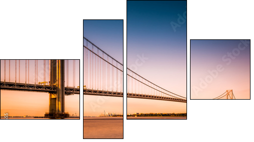 Verrazano-Narrows Bridge at sunset as viewed from Long Island - Four-piece canvas, Fortyk