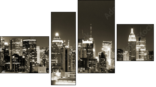Manhattan West side at night - Four-piece canvas, Fortyk