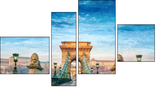 Chain bridge Budapest Hungary - Four-piece canvas, Fortyk