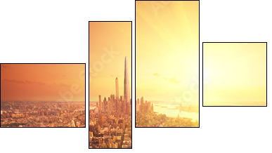 Future New York - Four-piece canvas, Fortyk