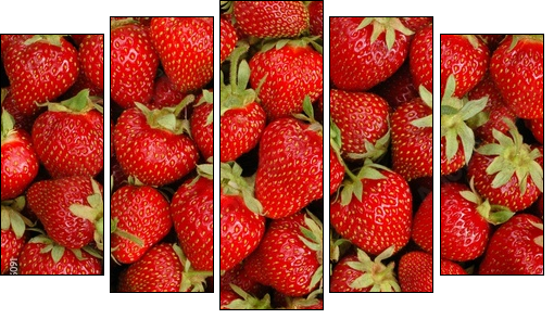 strawberries - Five-piece canvas, Pentaptych