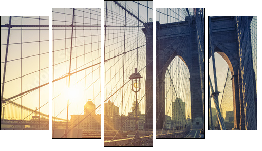 Brooklyn Bridge New York - Five-piece canvas, Pentaptych