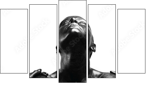 Made up black woman - Five-piece canvas, Pentaptych