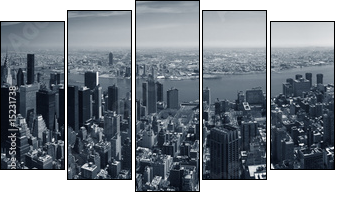 New York panorama - Five-piece canvas, Pentaptych