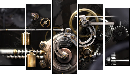 rouages carenage - Five-piece canvas, Pentaptych