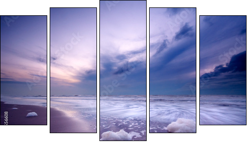 ocean at night - Five-piece canvas, Pentaptych