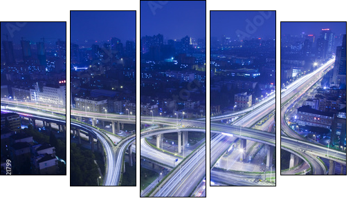 traffic - Five-piece canvas, Pentaptych