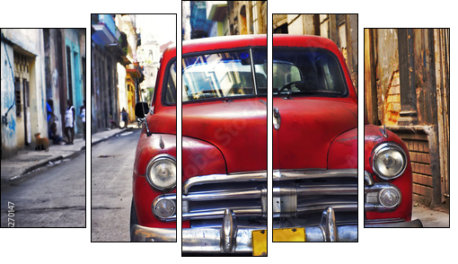 Old havana car - Five-piece canvas, Pentaptych