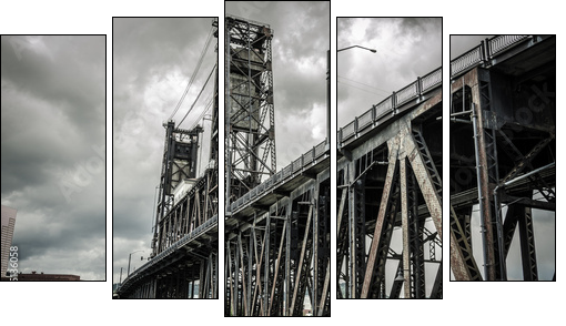 Steel Bridge - Five-piece canvas, Pentaptych