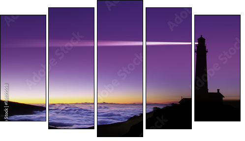 beacon - Five-piece canvas, Pentaptych