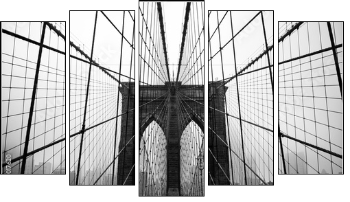 Brooklyn bridge - Five-piece canvas, Pentaptych