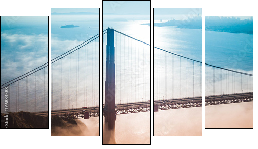 San Francisco Skyline - Five-piece canvas, Pentaptych