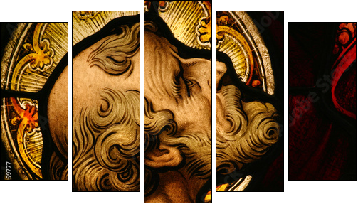 Stained Glass - Five-piece canvas, Pentaptych