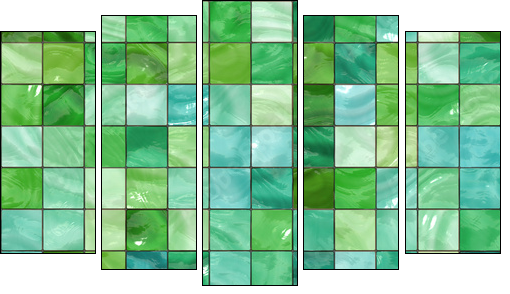 Shiny seamless green tiles texture - Five-piece canvas, Pentaptych