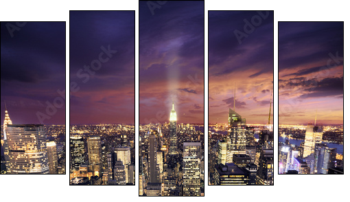 New york skysrcrapers - bussines buildings background - Five-piece canvas, Pentaptych