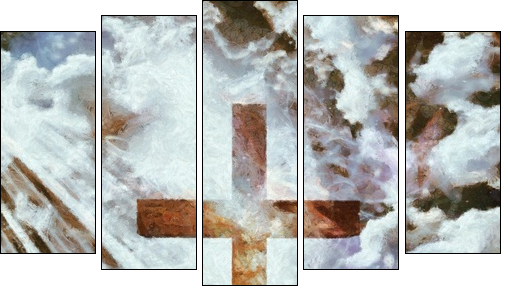 God - Five-piece canvas, Pentaptych