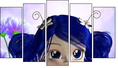 fee - Five-piece canvas, Pentaptych