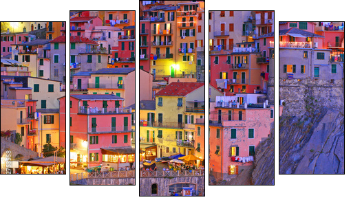 Manarola, Cinque Terre, Italy - Five-piece canvas, Pentaptych