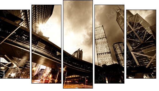 Fast moving cars at night - Five-piece canvas, Pentaptych
