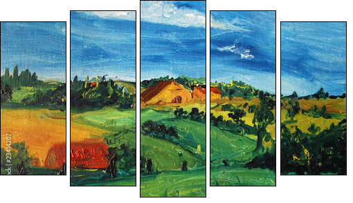 ittre 1 - Five-piece canvas, Pentaptych