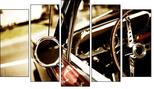 retro car fragment - Five-piece canvas, Pentaptych