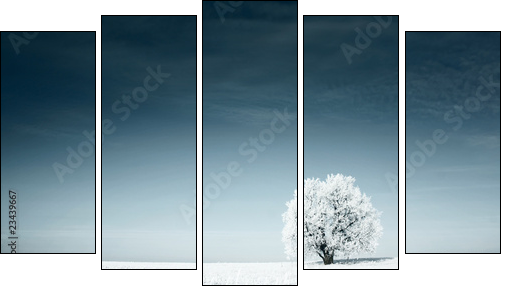 Tree - Five-piece canvas, Pentaptych