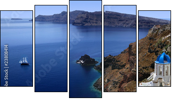 Santorini - Five-piece canvas, Pentaptych