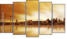 seattle panorama - Five-piece canvas, Pentaptych
