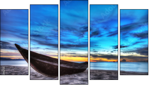 Boat - Five-piece canvas, Pentaptych