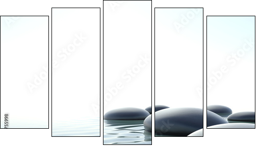 Zen water - Five-piece canvas, Pentaptych