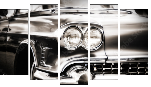 American Classic Caddilac Automobile Car. - Five-piece canvas, Pentaptych