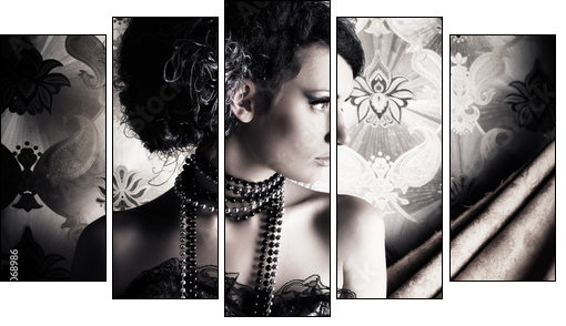 antique - Five-piece canvas, Pentaptych