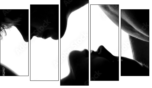 Young caucasian couple - Five-piece canvas, Pentaptych
