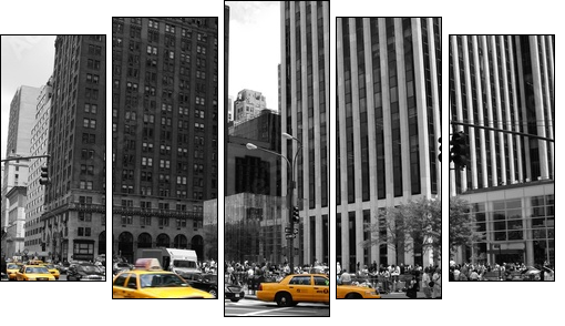 NYC Taxi - Five-piece canvas, Pentaptych