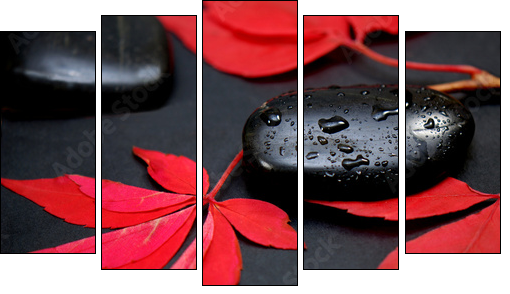 Schwarzer Stein - Five-piece canvas, Pentaptych