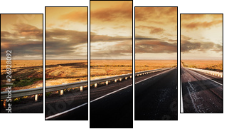 Road Panorama - Five-piece canvas, Pentaptych