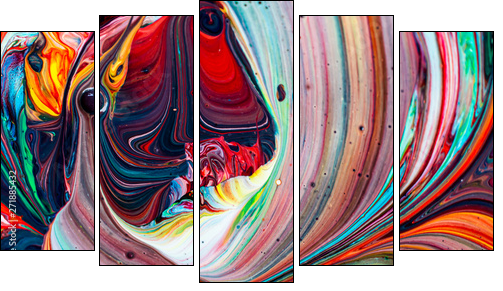 Abstract background of colorful mixed paint - Five-piece canvas, Pentaptych