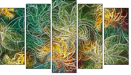 Draroda - Five-piece canvas, Pentaptych