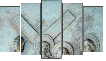 Station of the Cross #4 - Five-piece canvas, Pentaptych