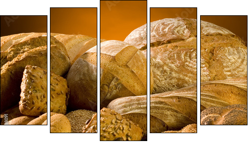 bread - Five-piece canvas, Pentaptych
