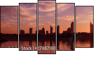 Cityscape Dubai, Sunset - Five-piece canvas, Pentaptych